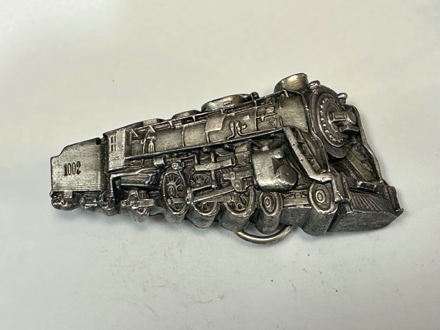 Train Rail Road Steam Engine RR vintage 1978 Bergamot Brass Works belt buckle
