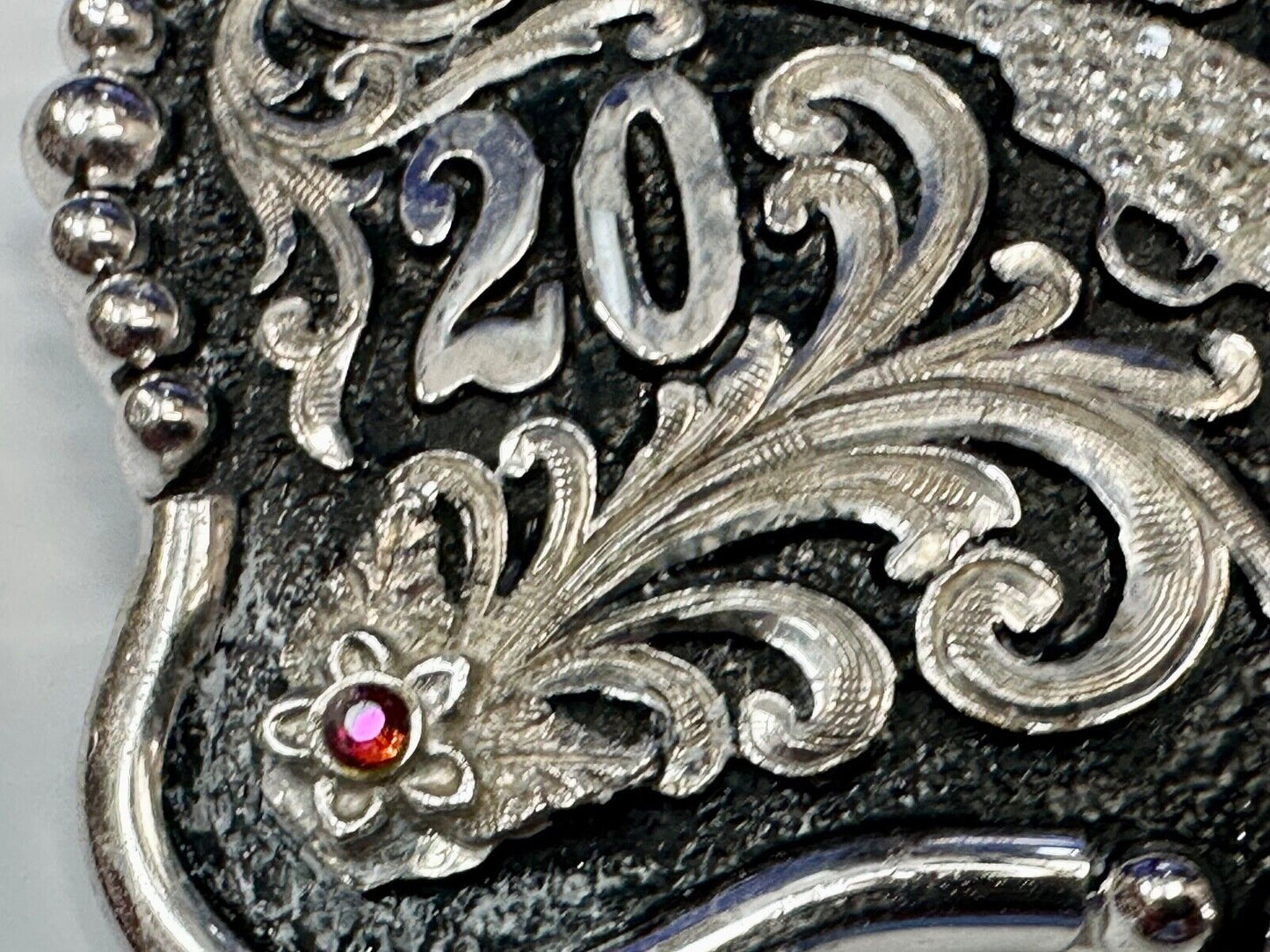 The Outlaws Rodeo Cowboy Trophy 2009 Flag Belt Buckle - Crossroads bucklesTexas