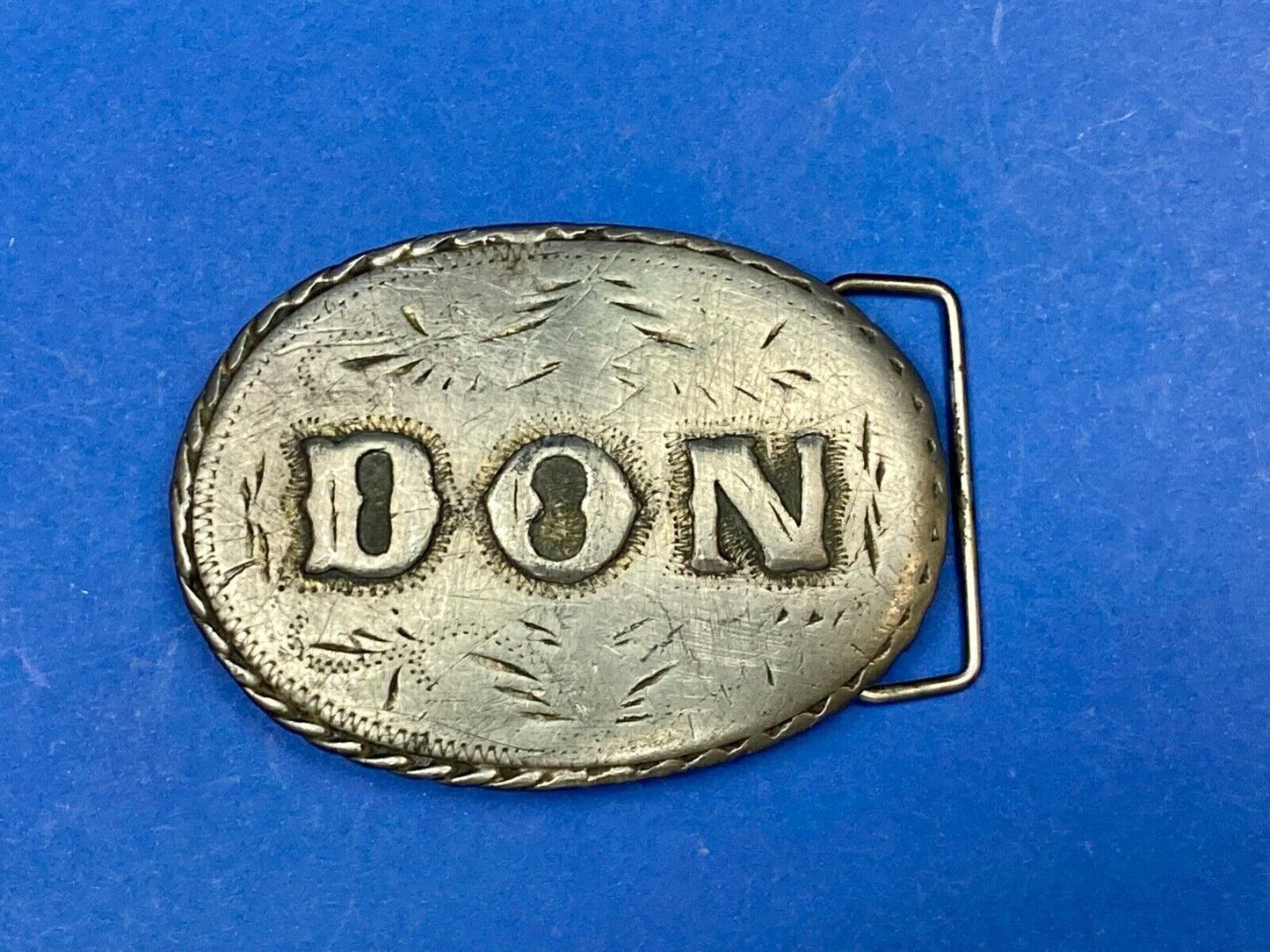 Vintage 1981 Name Don Western Oval Belt Buckle By Spec-Craft