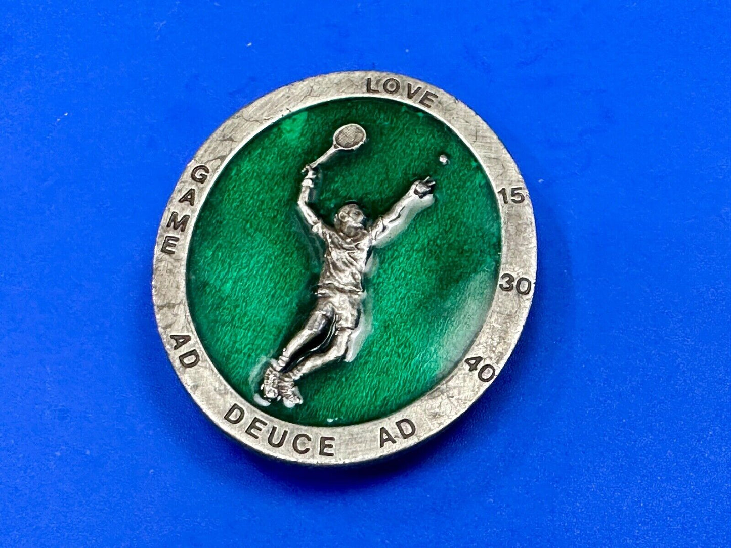 Tennis Match Commemorative Game Ad Deuce Love Vintage 70's Bergamot belt buckle