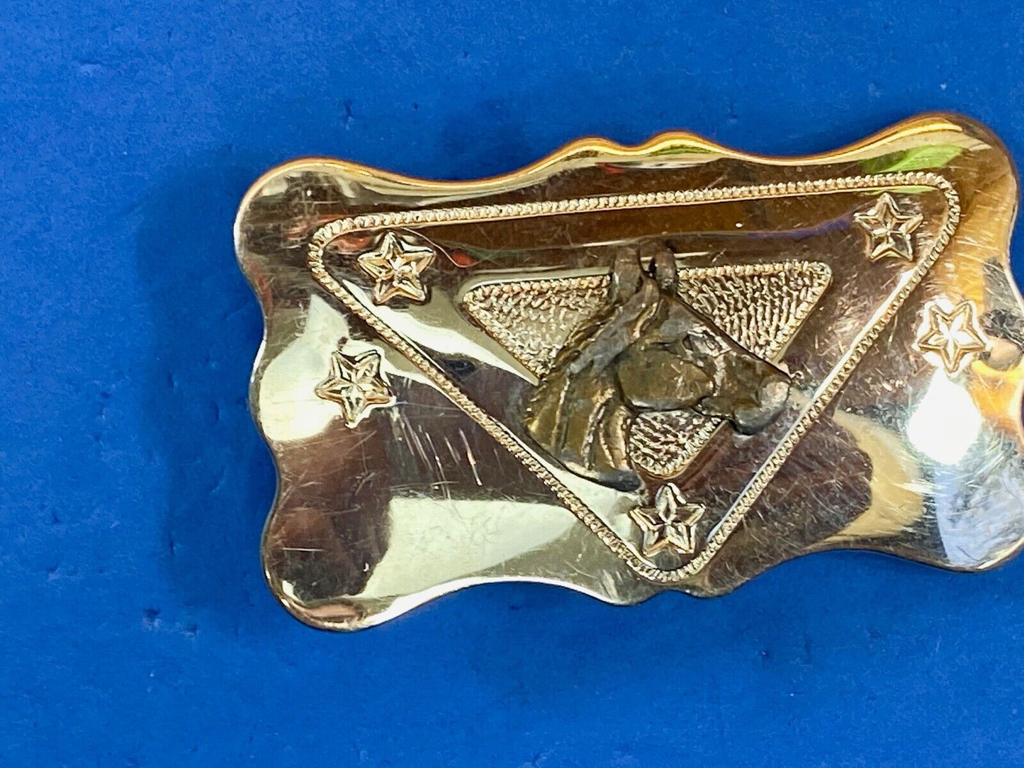 Vintage Chambers Two Toned Horse Head Bust Belt Buckle