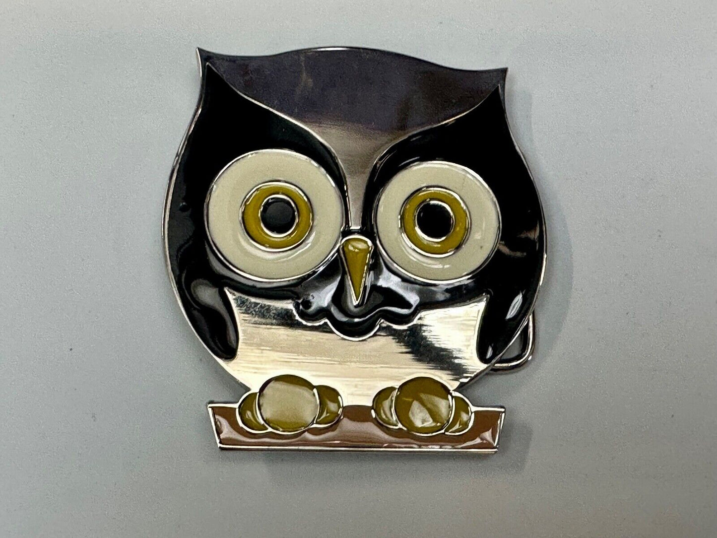 Adorable Perched OWL - Big Eyed Animal Lovers cutout belt buckle