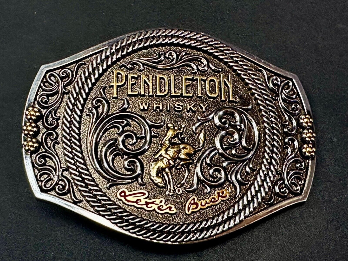 2021 Pendleton Whiskey Let'er Buck Rodeo Cowboy Montana Silversmiths Belt Buckle