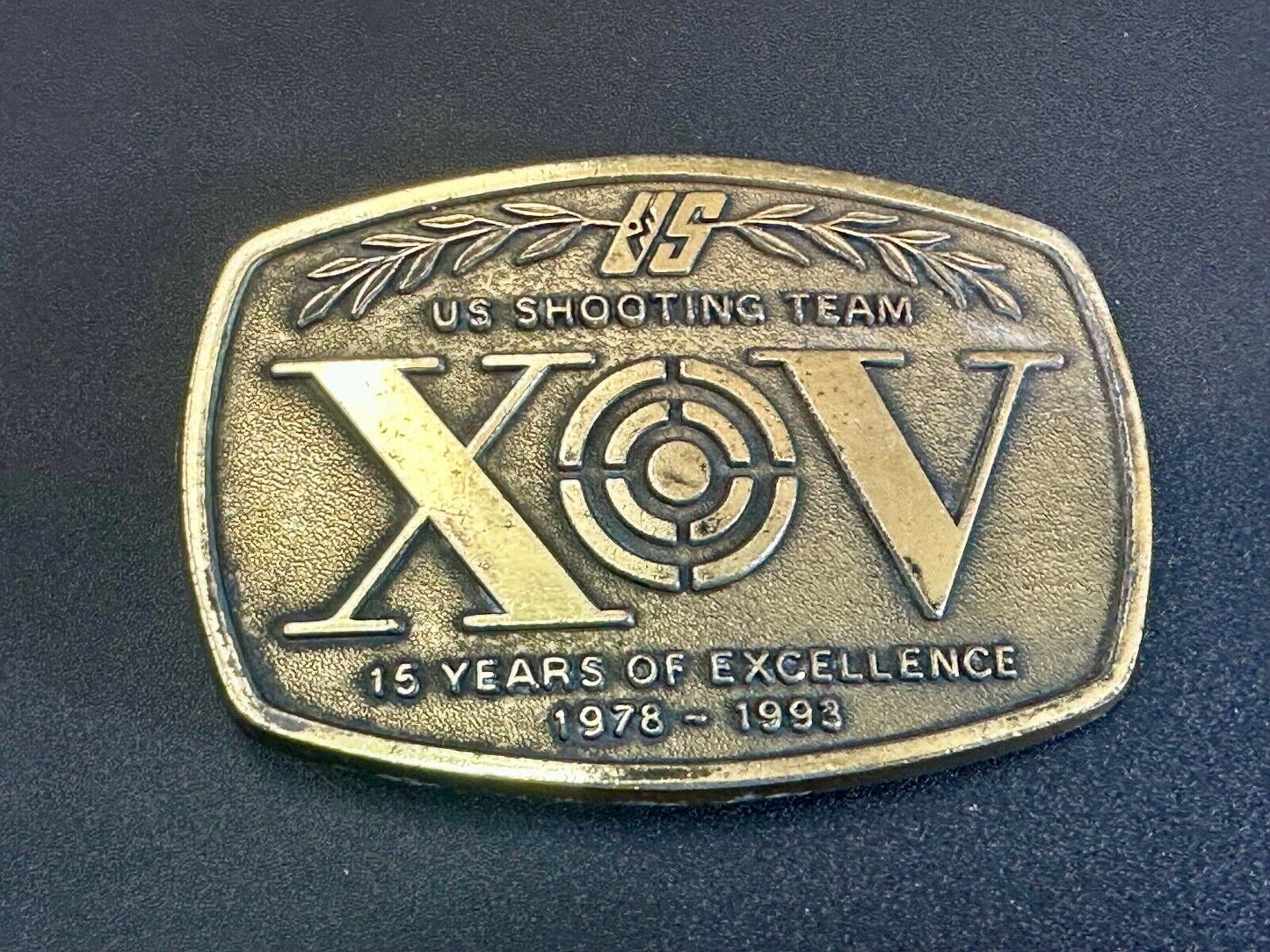 Vintage 1993 US Shooting Team 15 Years of Excellence Team USA Belt Buckle