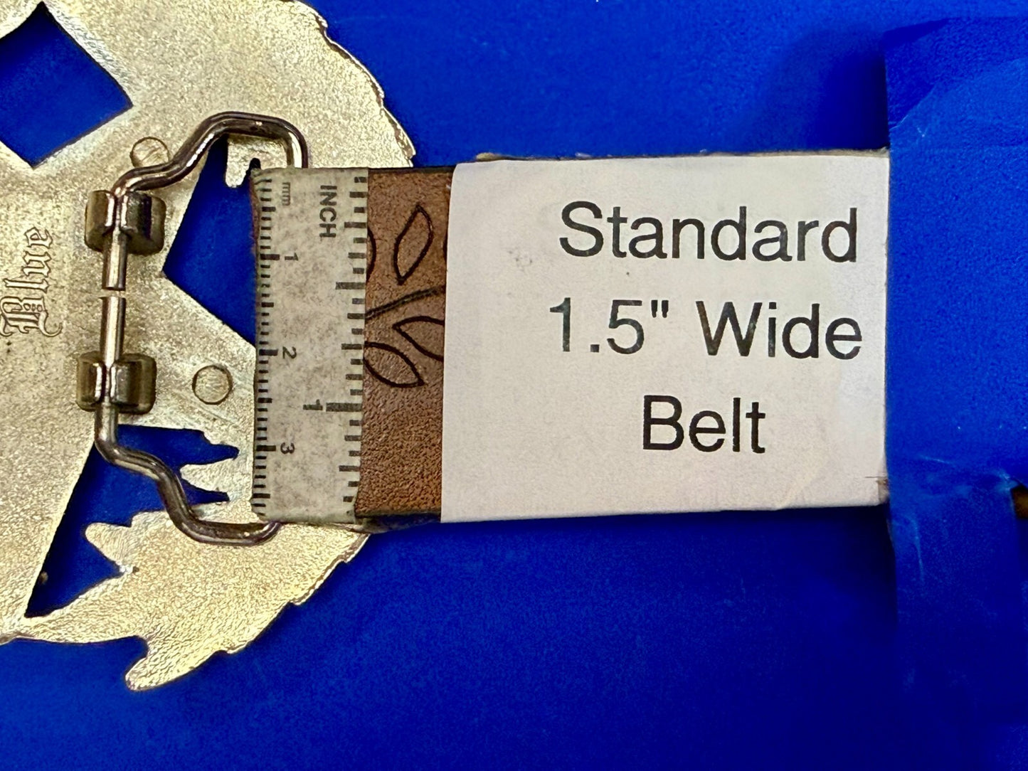 The Original Not the Imitator Star & Laurel Wreath Anchor Blue Belt Buckle