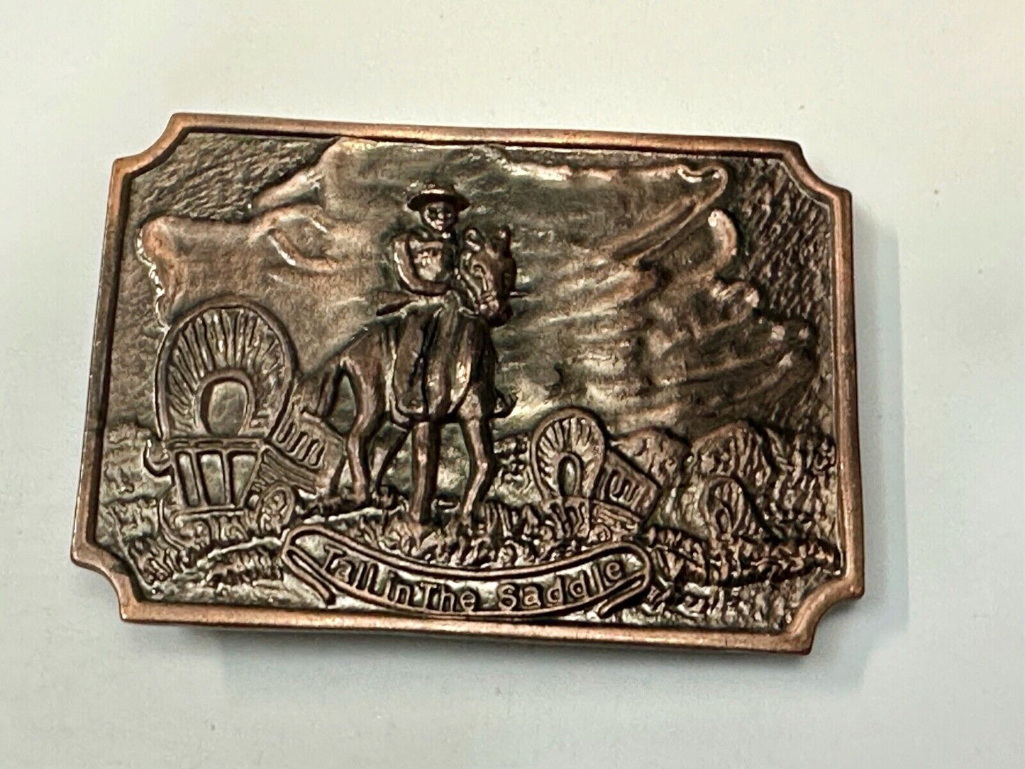 Tall in the Saddle Art Western Horse and Cowboy way of life! Vintage belt buckle