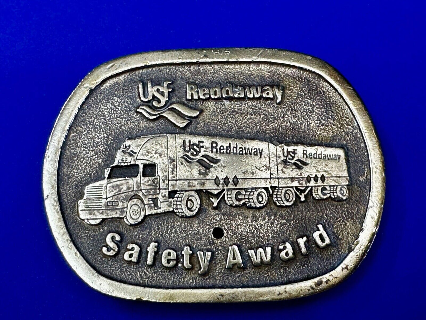USF RedDaway Transportation Company Semis Drivers safety award 1996 Belt Buckle