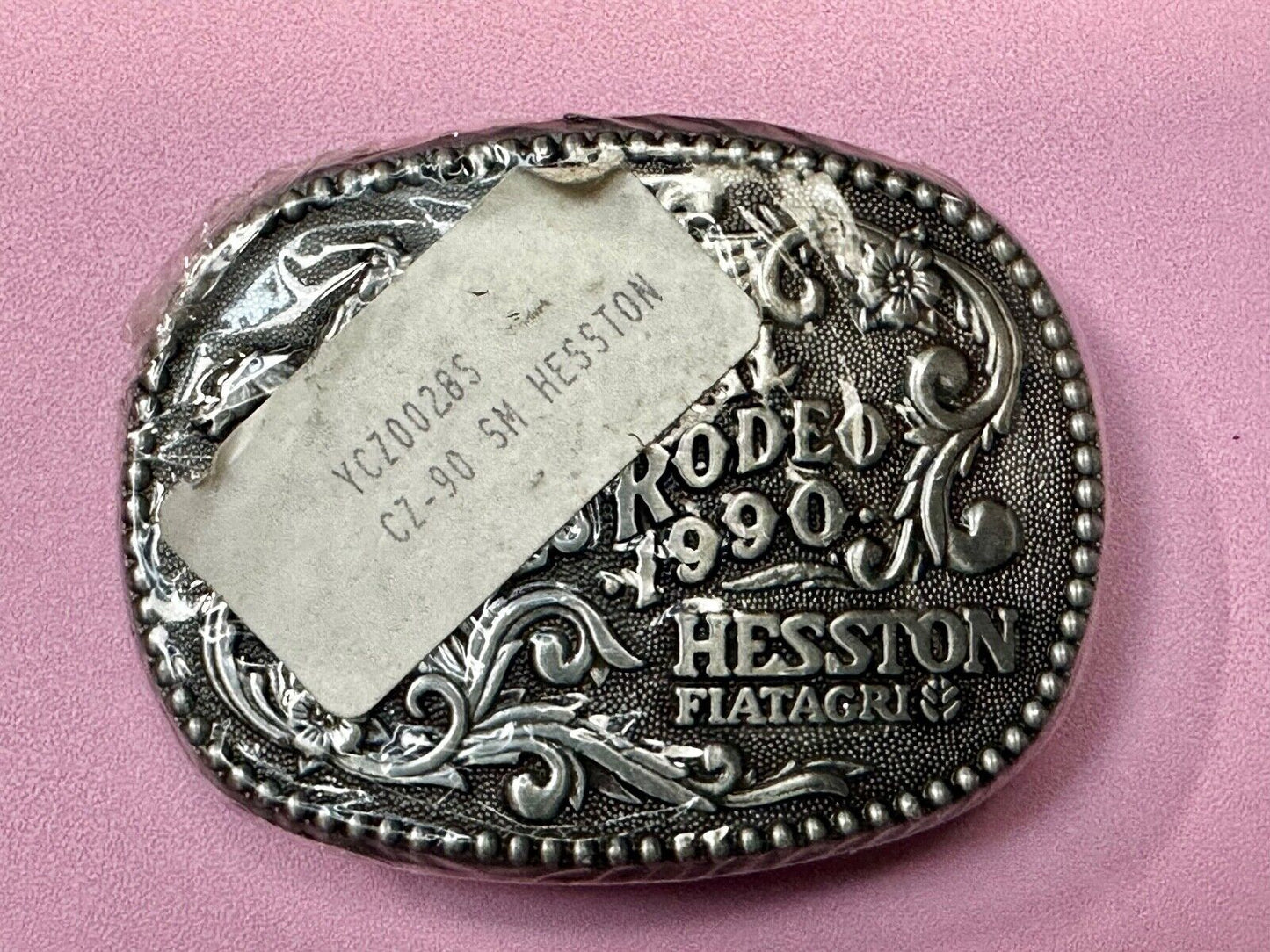 1990 NFR National Finals Rodeo NOS Youth Size Hesston Commemorative Belt Buckle