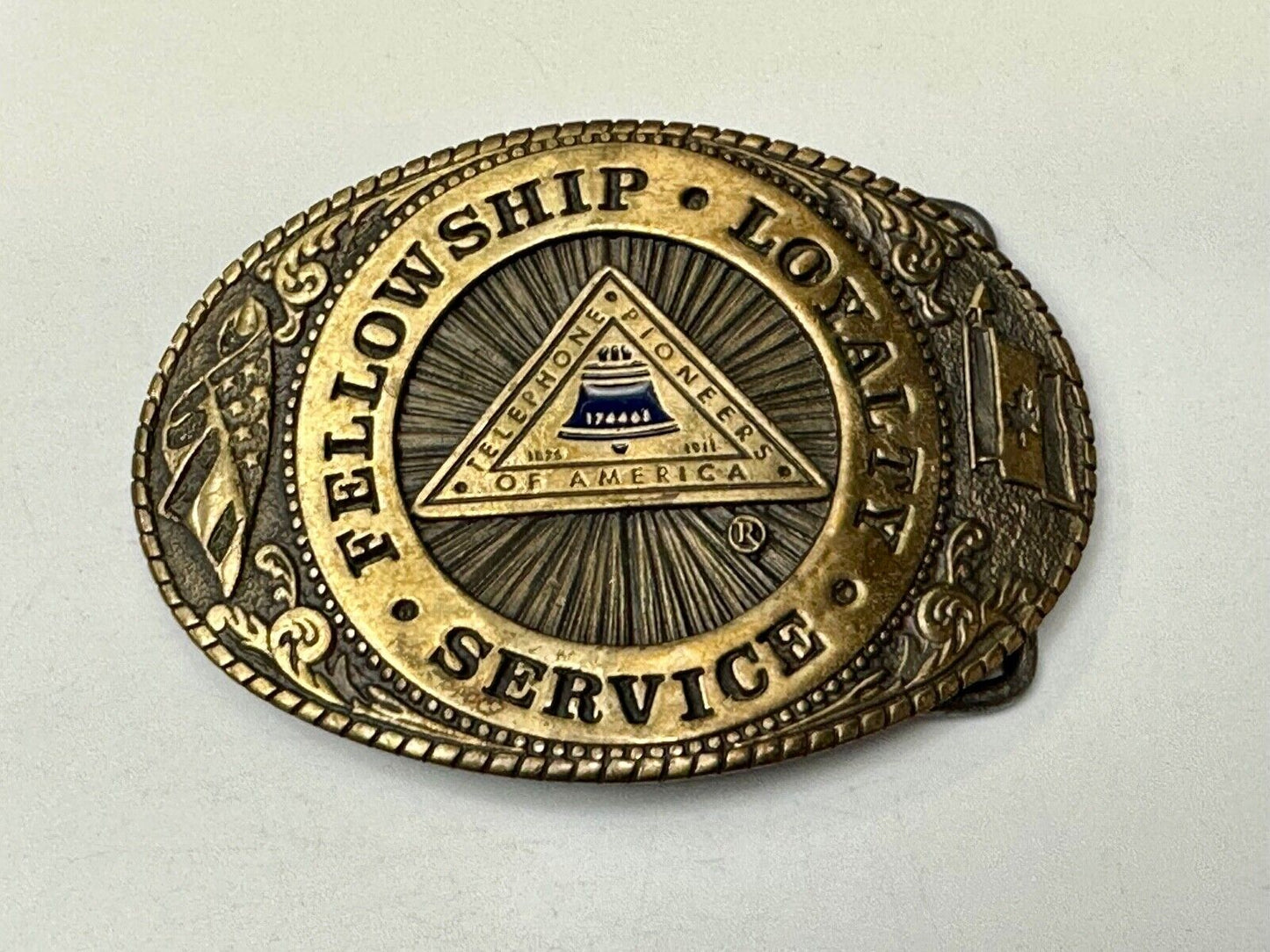 Telephone Pioneers of America TL&B Belt Buckle Fellowship Loyalty Service