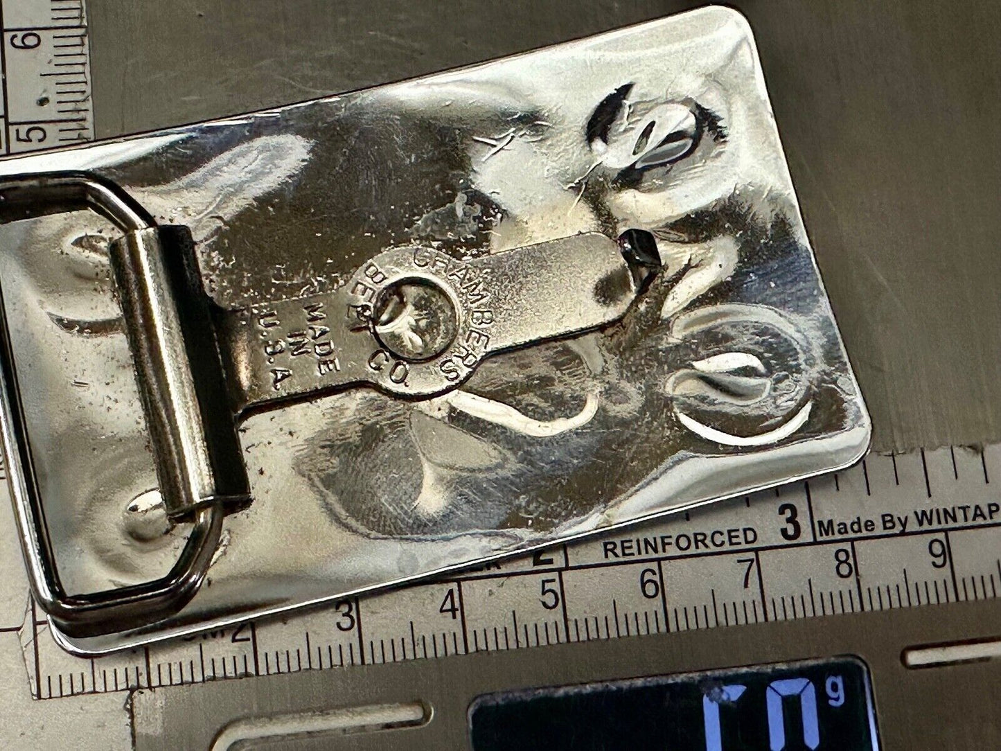 vintage horse head & western symbols cowboys cowgirls belt buckle by Chambers