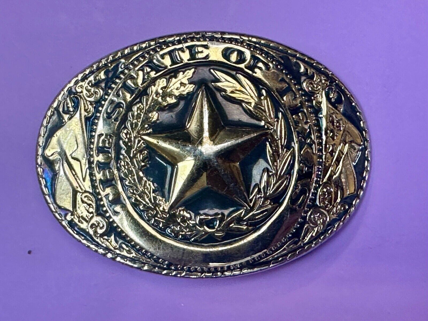 The Great State of Texas Star & Flag & Pride! USA made belt buckle marked W
