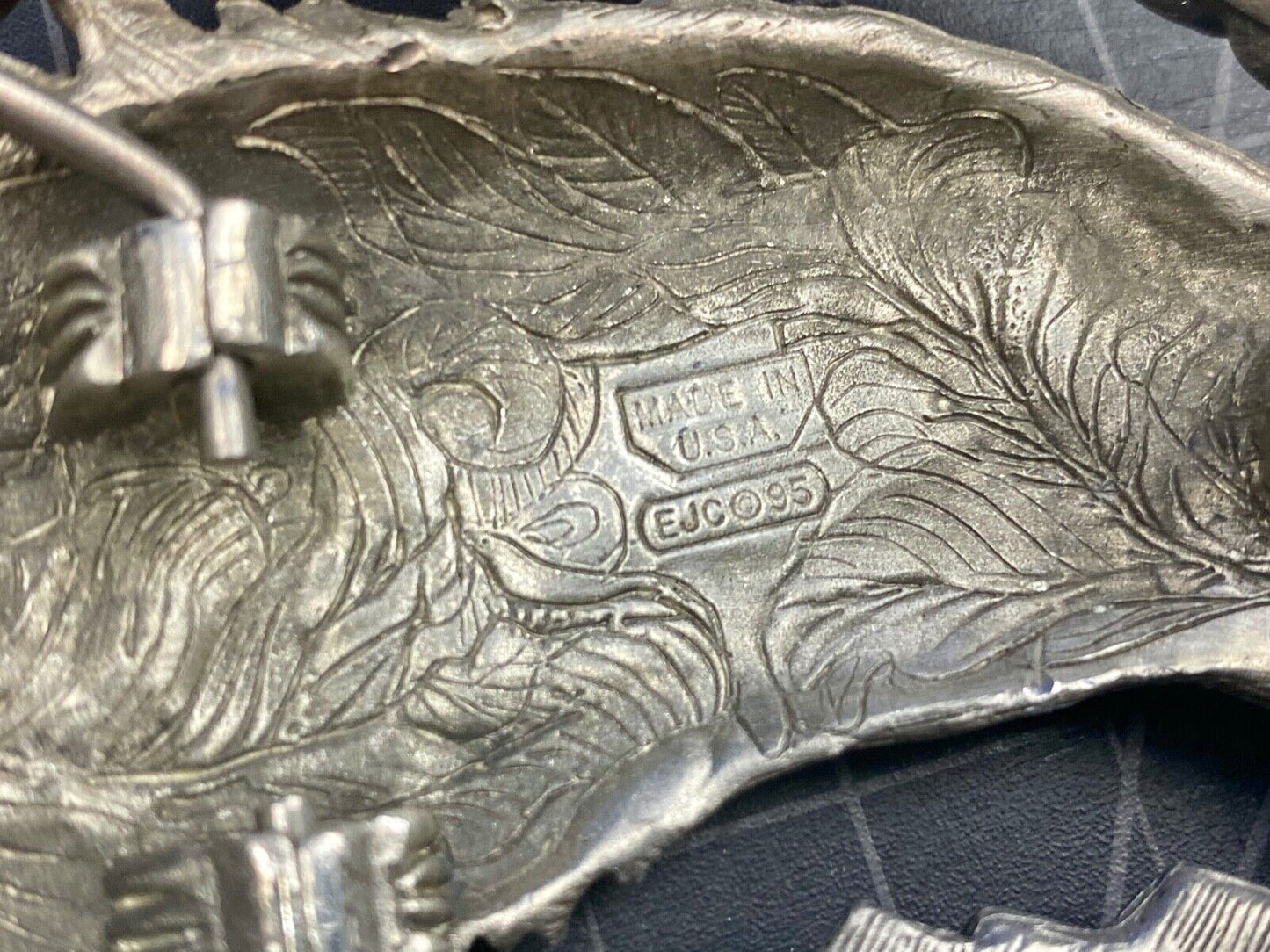 Vintage 1995 EAGLE head see through PEWTER belt buckle by EJC