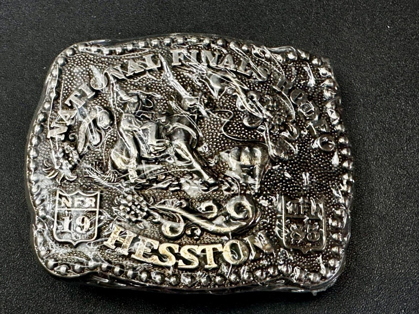 1985 Hesston National Finals Rodeo NFR Cowboys Youth Size NOS Belt Buckle