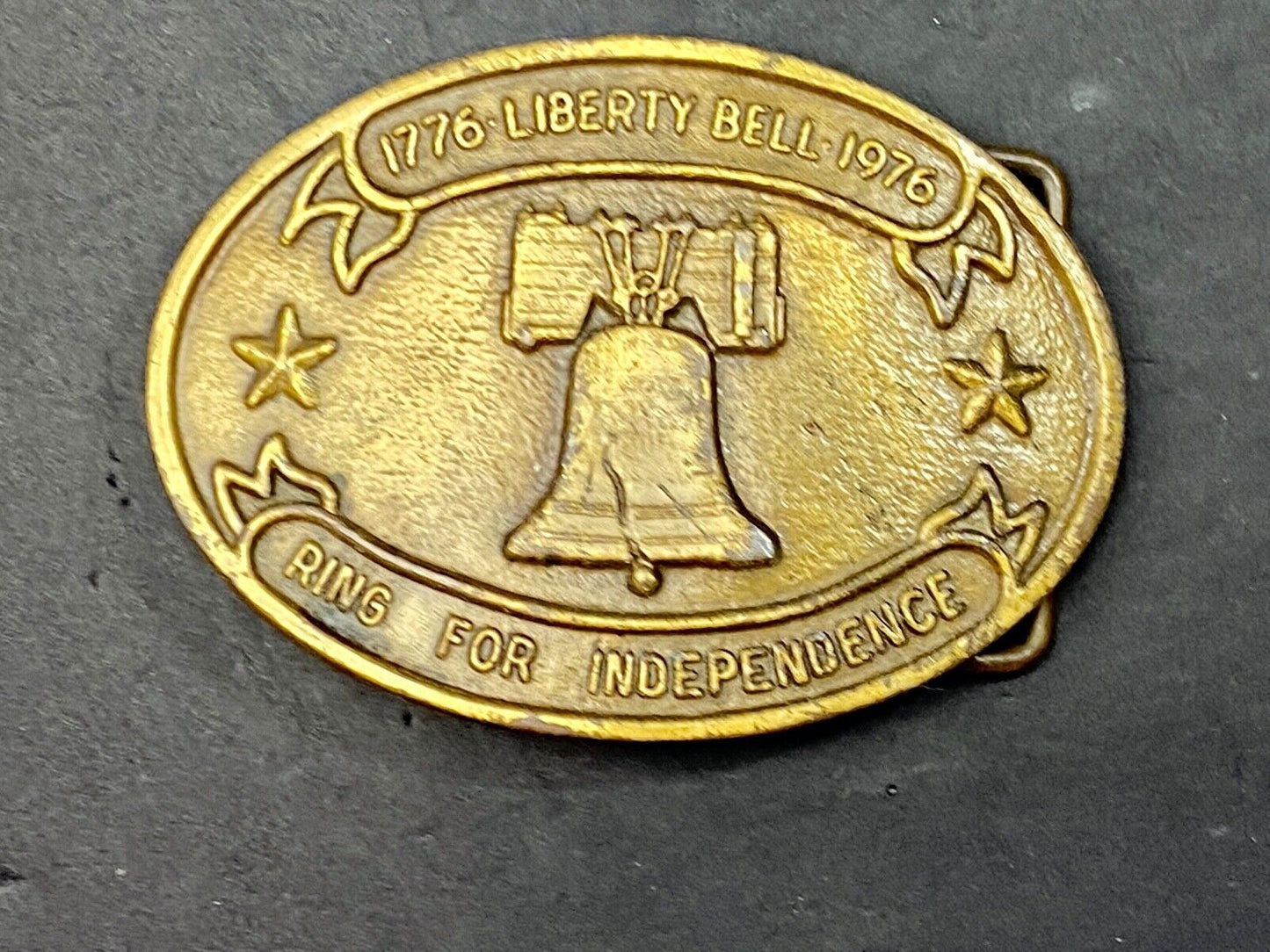USA Liberty Bell Bicentennial Celebration ring for independence 76 belt buckle