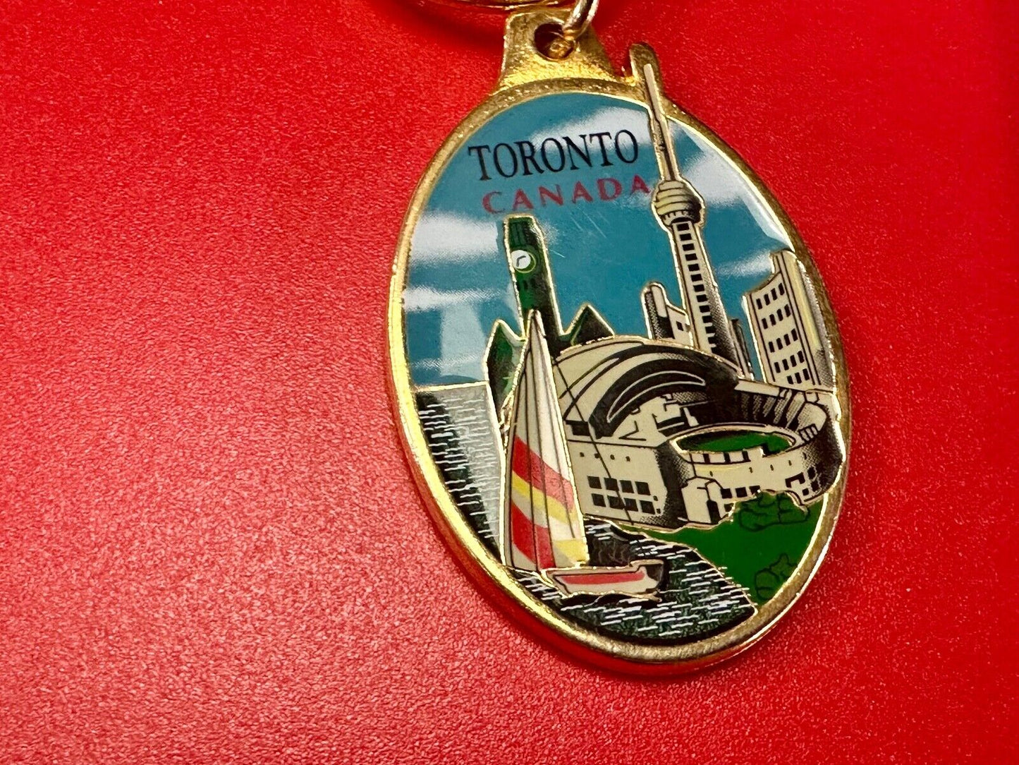 Toronto Canada gold tone CDF Souvenir Keychain - Key Ring Chain