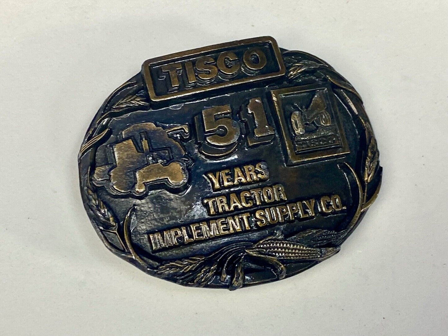 1988 Tisco Tractor Implement Supply Agriculture Farm Farming 51 Year Belt Buckle