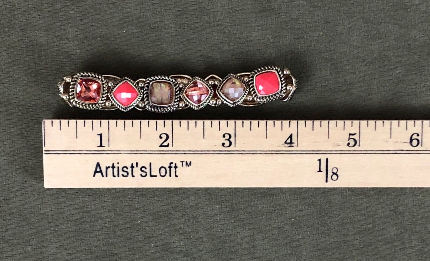 Vintage Antique, - NAPIER RED's ACRYLIC STONES STRETCH BANGLE BRACELET