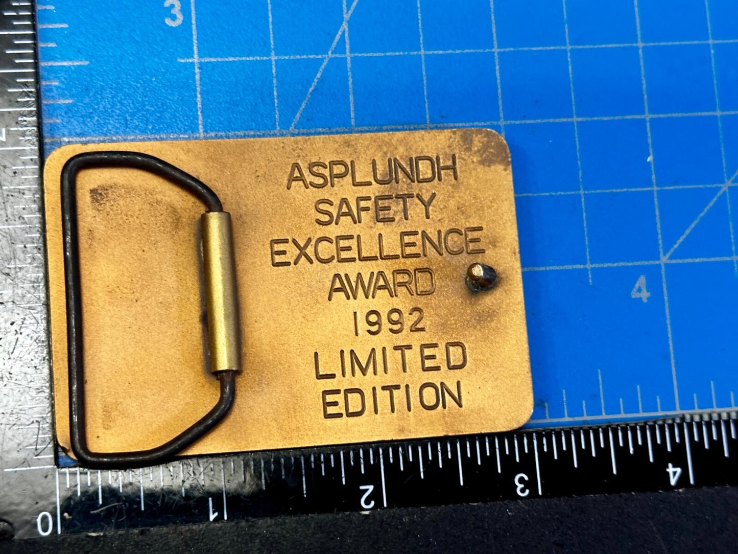 Asplundh Safety Excellence Award 1992 Limited Edition Gold Color Belt Buckle