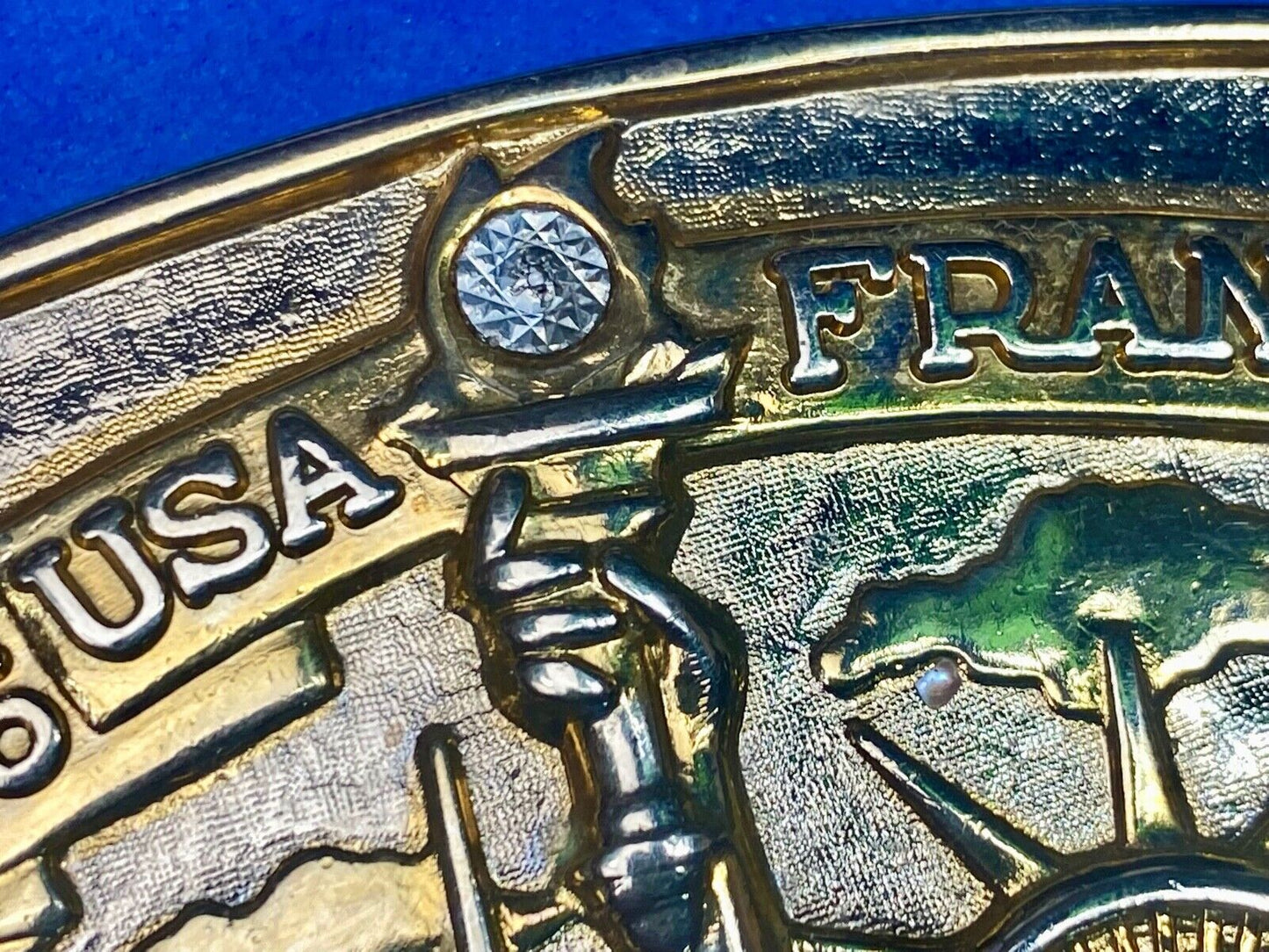 1886 USA FRANCE 1986 vintage Statue of Liberty belt buckle by Hammond Mint