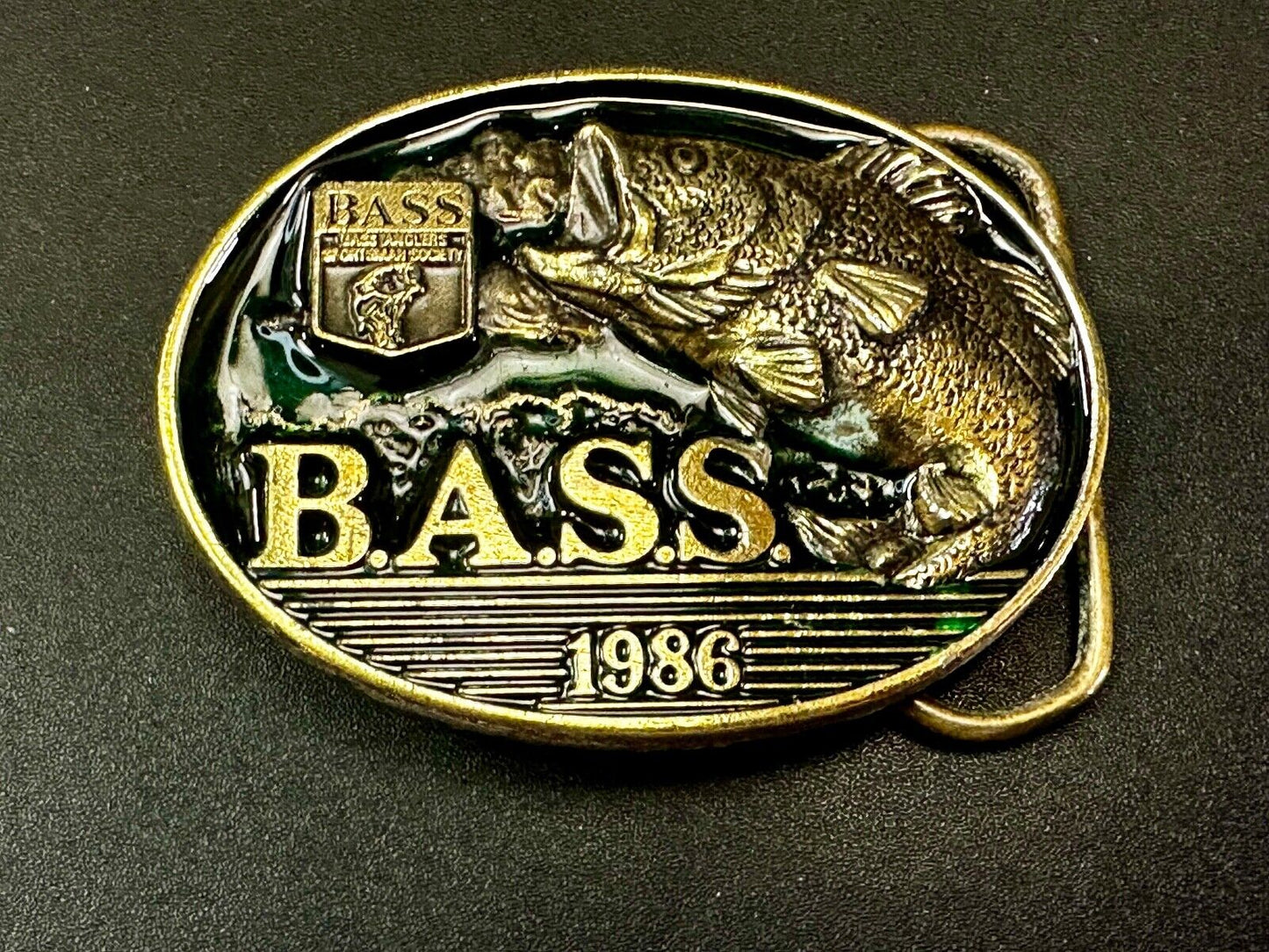 1996 BASS Anglers Sportsman Society Sport Fishing Fishermans Belt Buckle