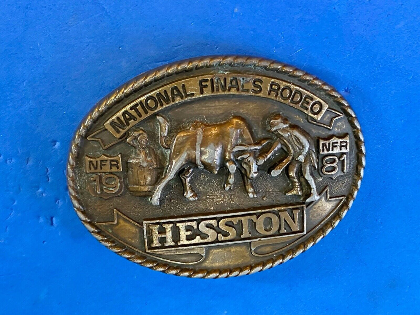 1991 Seventh Edition Adult Hesston Nfr Belt Buckle National Finals Rodeo