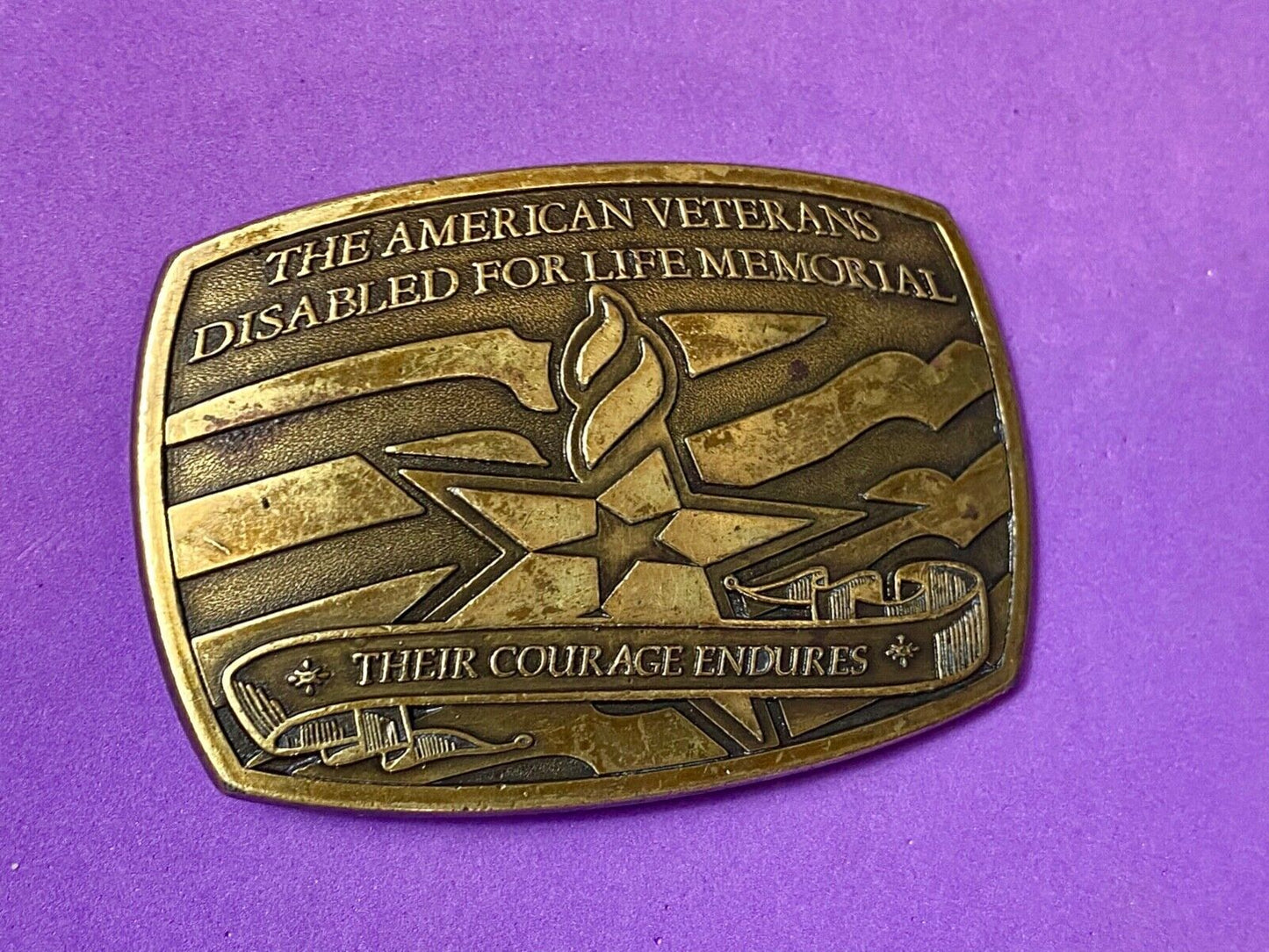 The American VETERANS OF FOREIGN WARS - Their Courage endures belt buckle