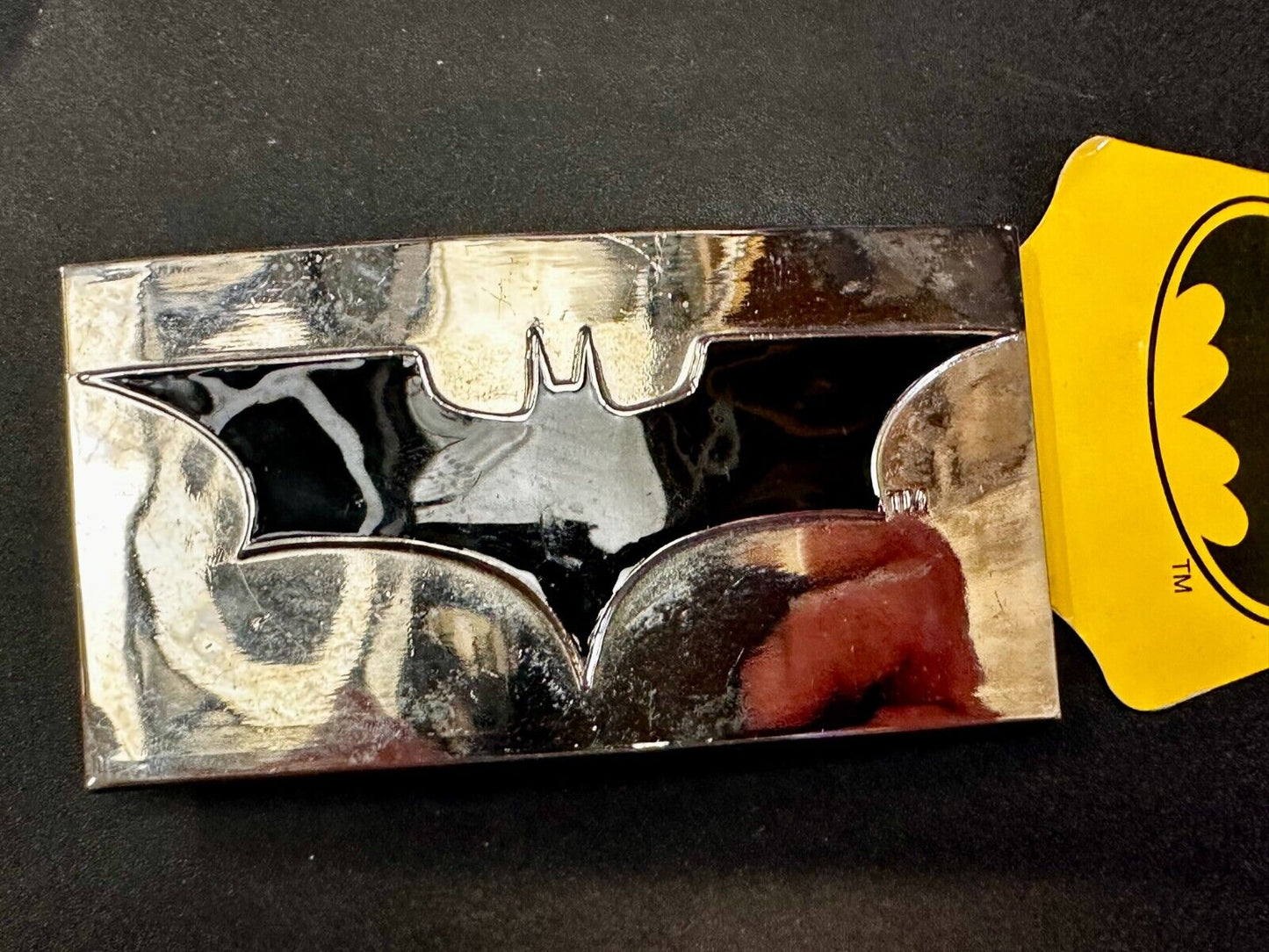 Batman Logo Black & Silver Licensed DC Comics Warner Bros NOS Belt Buckle