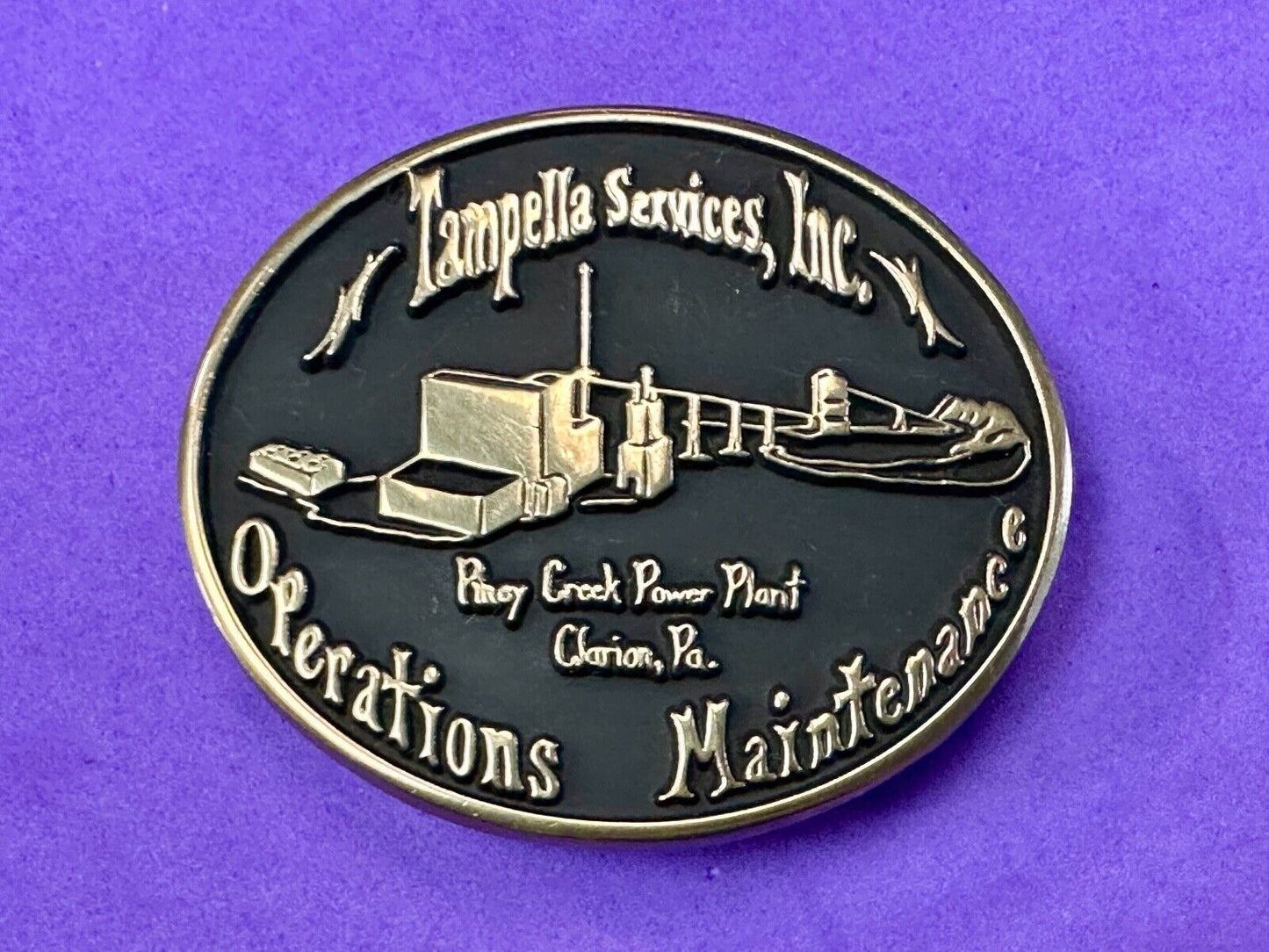 ACI Tampella Piney Creek Power Plant Clarion PA Operations Maint. belt buckle