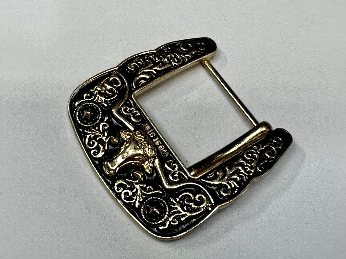 Texas Ranger Style Longhorn Vintage Replacement Dress Belt Buckle West Star