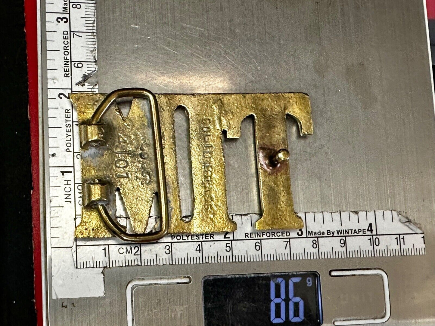 TIM - Custom Name cutout block letters Solid Brass Belt Buckle