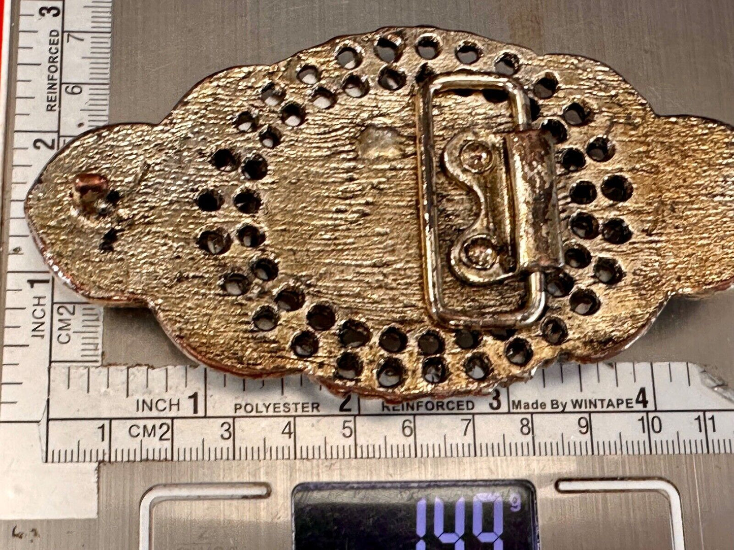 Vintage accented antique victorian vibe large belt buckle