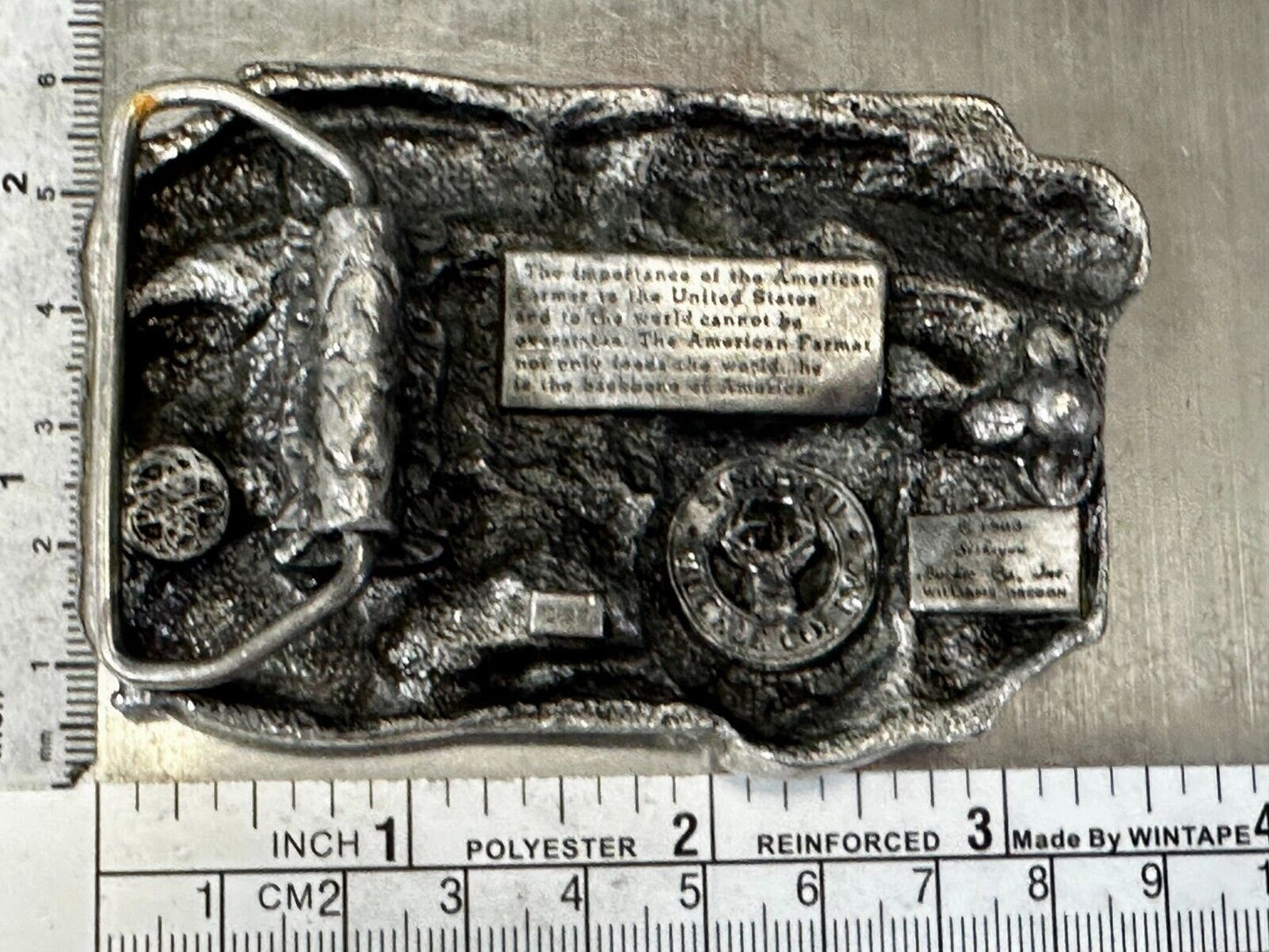 The American Farmer Feeds The World Tractor Farming Commemorative Belt Buckle
