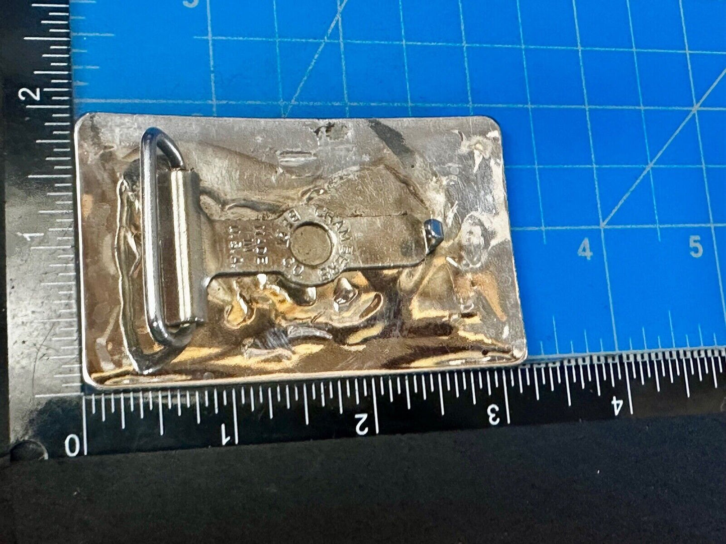 Vintage Chambers Horse Running Mustang nickel silver USA made Belt Buckle
