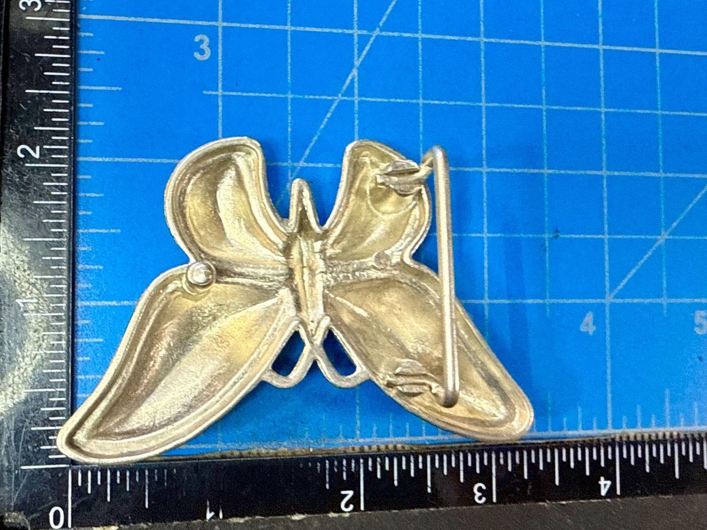 Beautiful Butterfly Shaped Figural Cutout Hippy Vibe Silver Color Belt Buckle