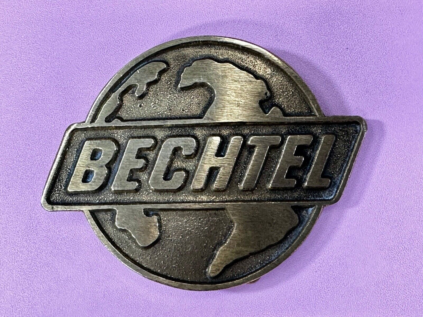 BECHTEL Engineering Construction Company Add Promo Dynabuckle Brass Belt Buckle