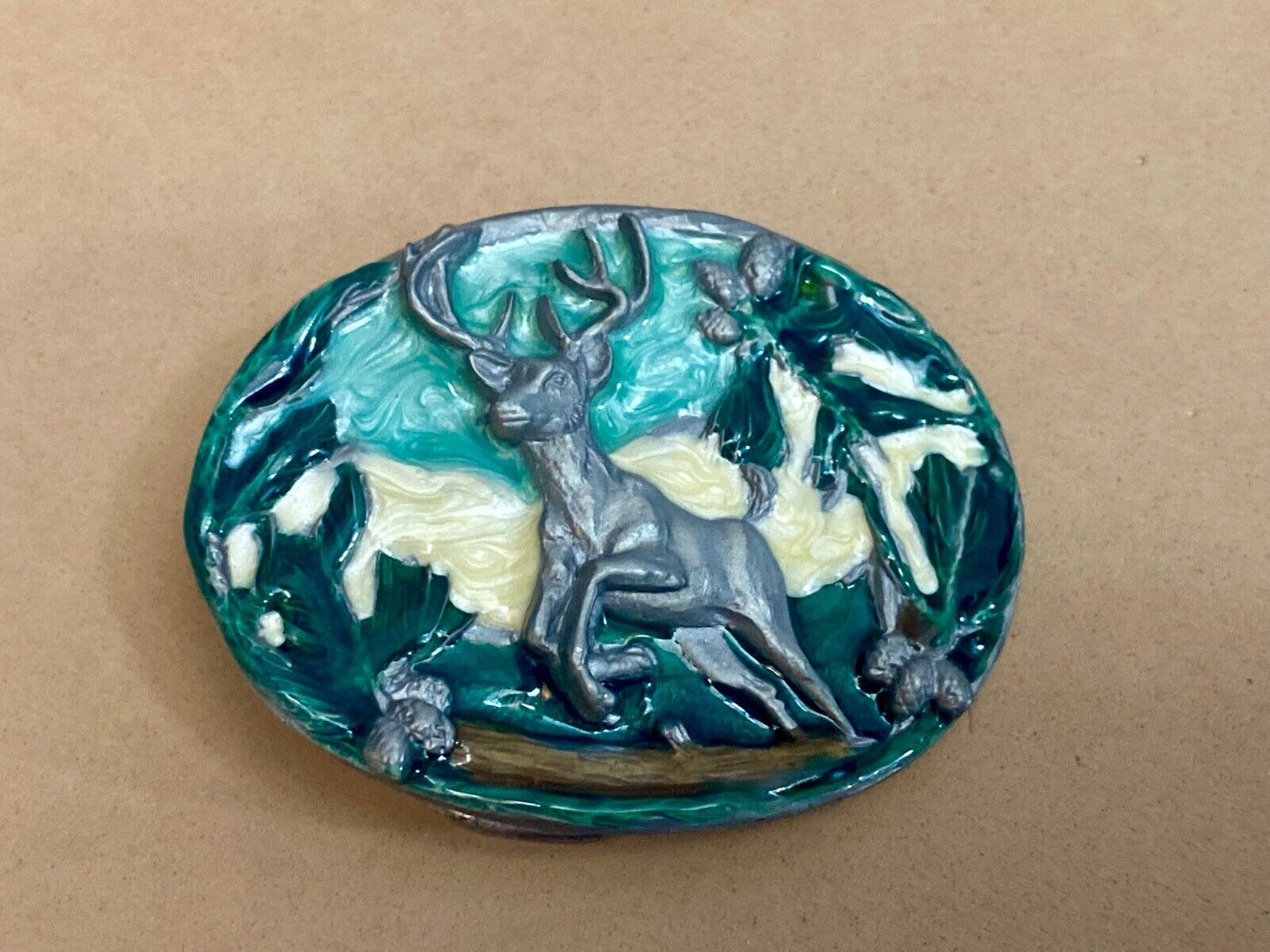 Vintage 1988 Deer Great American Belt Buckle