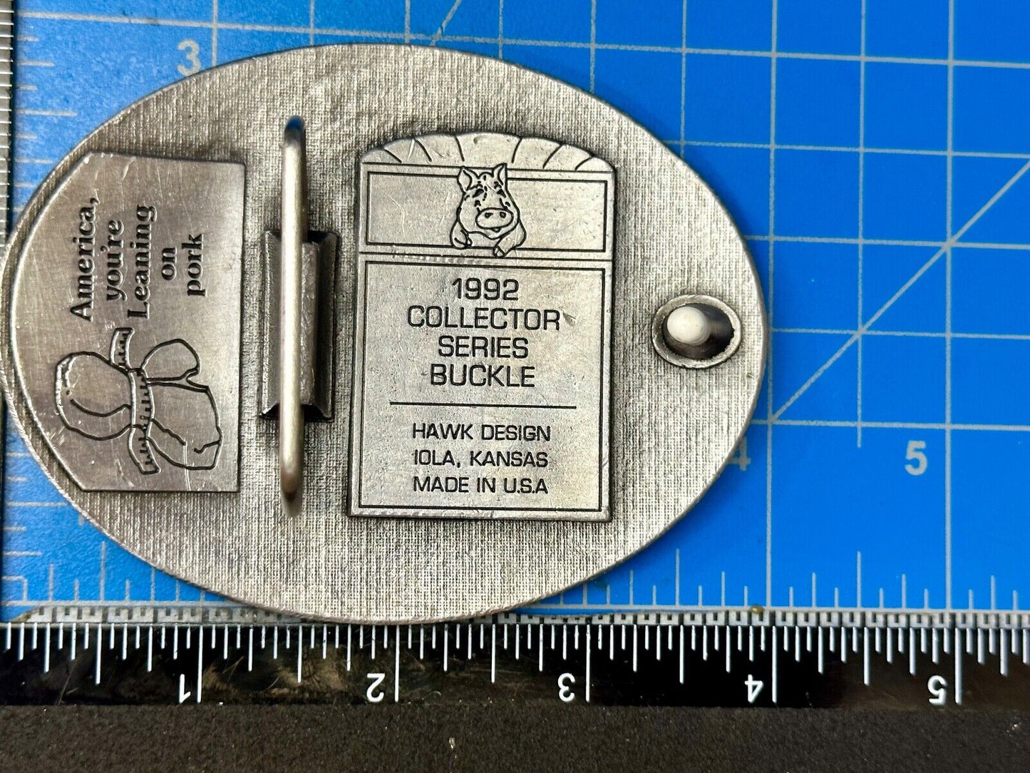 Swine Equipment Expo 10th Anniversary Cedar Falls IA 1992 Vintage Belt Buckle