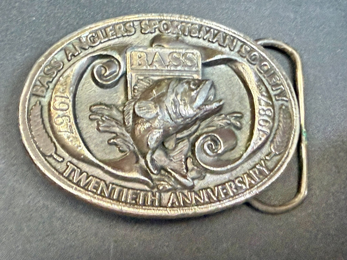 Bass Anglers Sportsman Society 20th Anniversary Limited Edition 1987 Belt Buckle