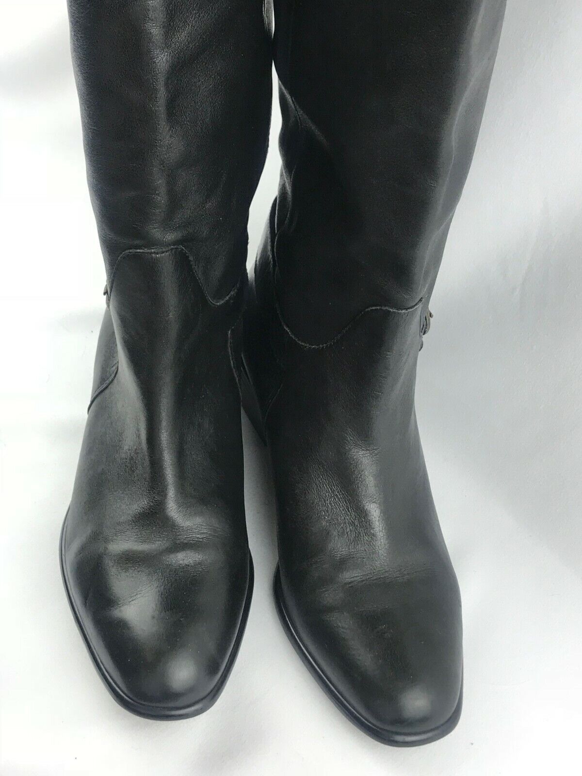 BANDOLINO Black Leather Tall Riding Boot w/ Buckle 5.5