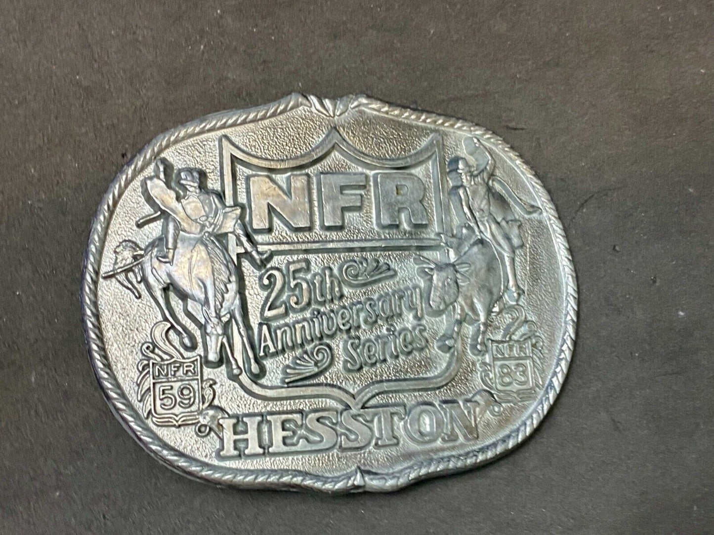 25Th Anniversary 1983 Vintage National Finals Rodeo Nfr Cowboys Belt Buckle