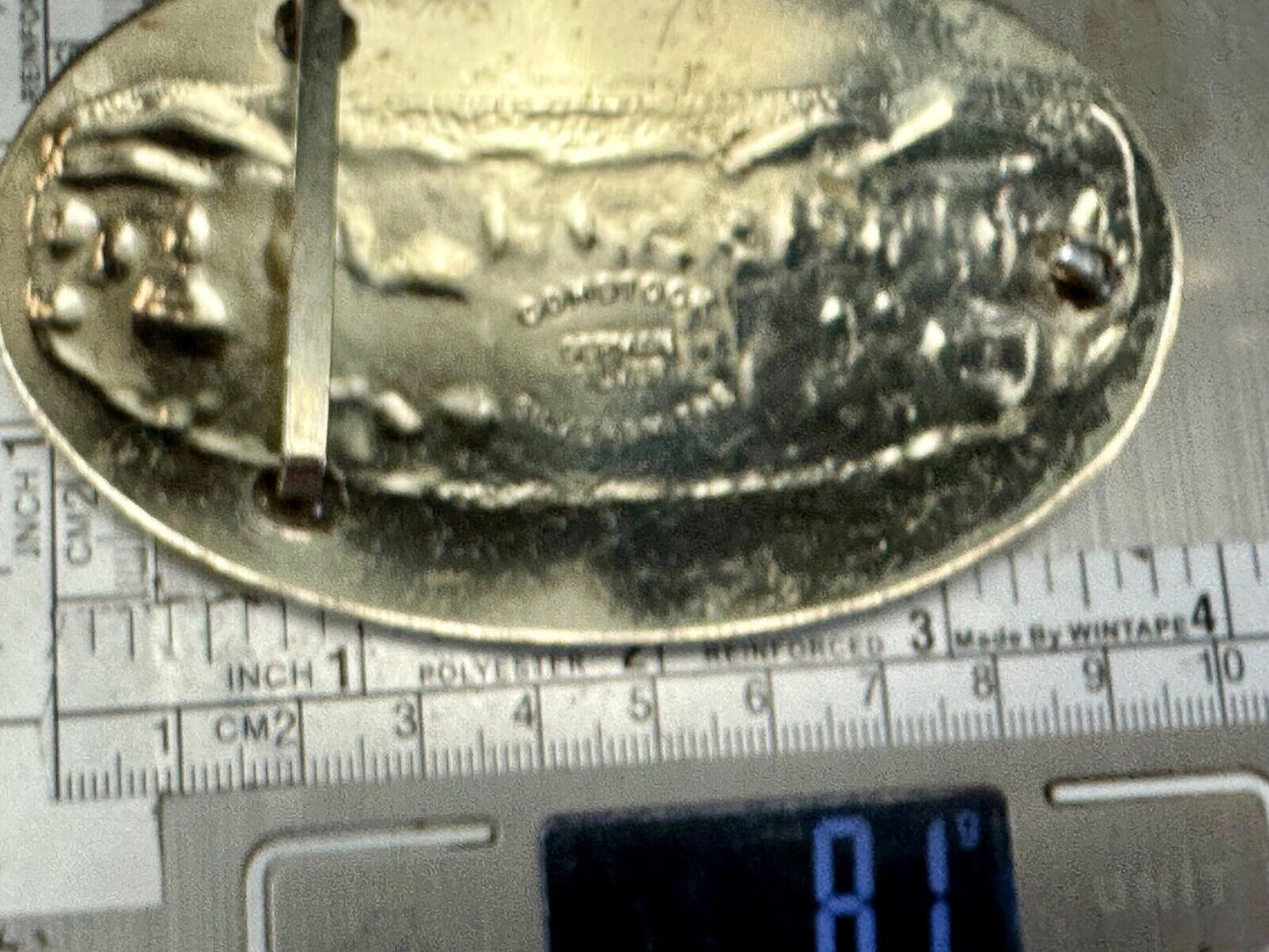 Vintage COMSTOCK CUTTING HORSE Hand Engraved German Silver Belt Buckle
