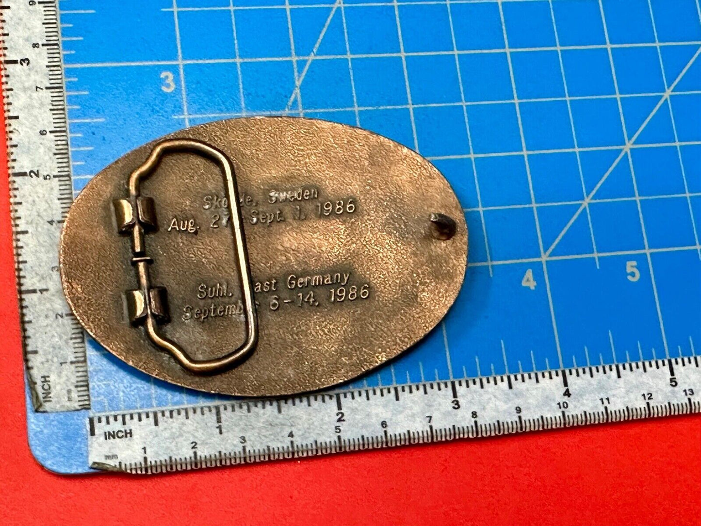 1986 Shooting TeamUSA World Shooting Championships Vintage belt buckle