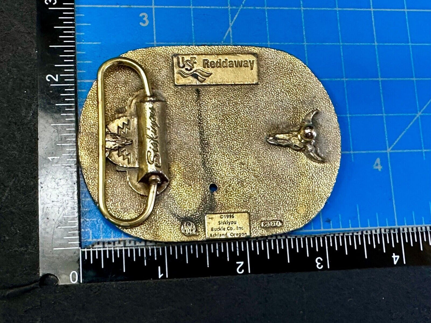 USF RedDaway Transportation Company Semis Drivers safety award 1996 Belt Buckle