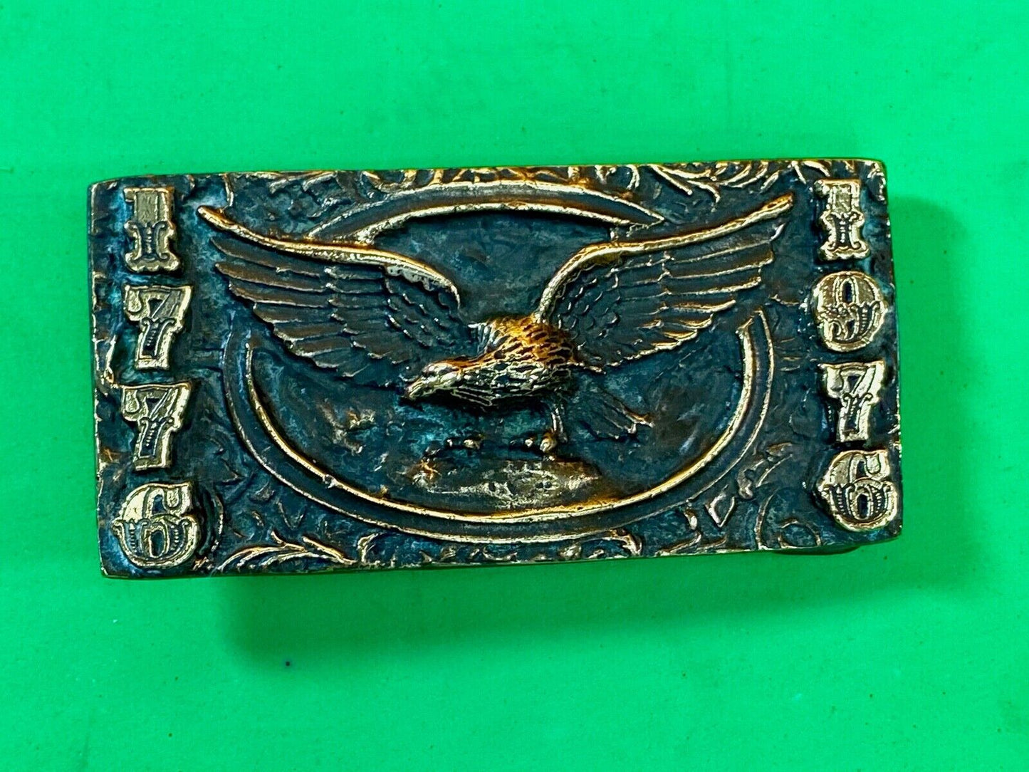 1976 - 1776 Bicentennial Celebration Belt Buckle American Eagle By Adezy Denver