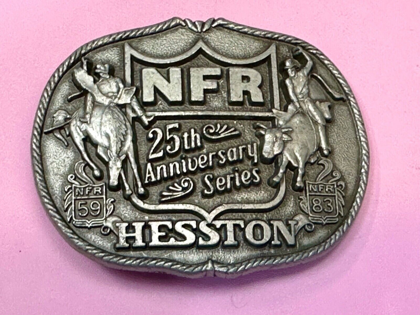 1993 Hesston National Finals Rodeo NFR 25th year celebration Belt Buckle