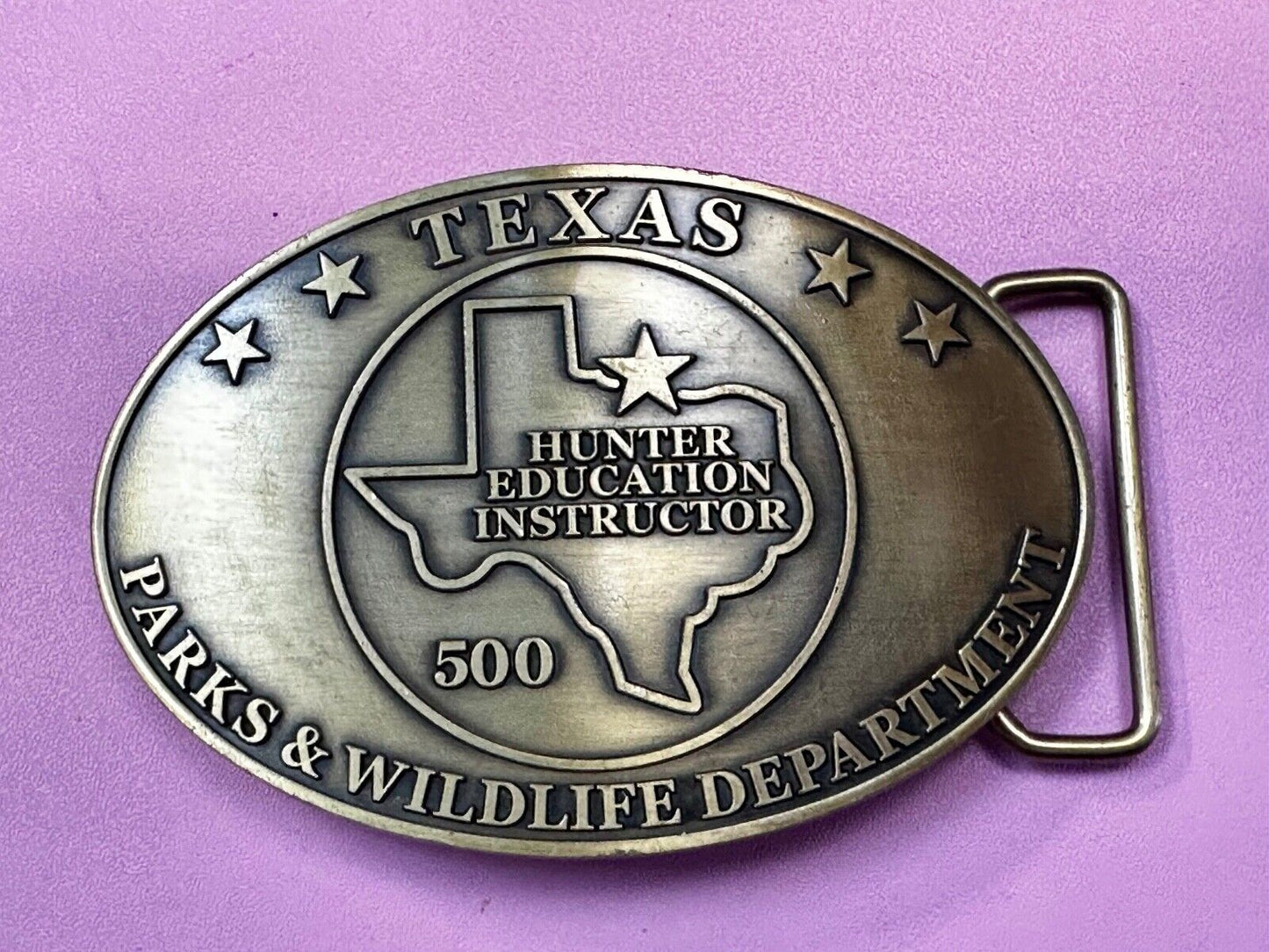 Texas Hunter Education Instructor 500 Parks & Wildlife Dept Belt Buckle