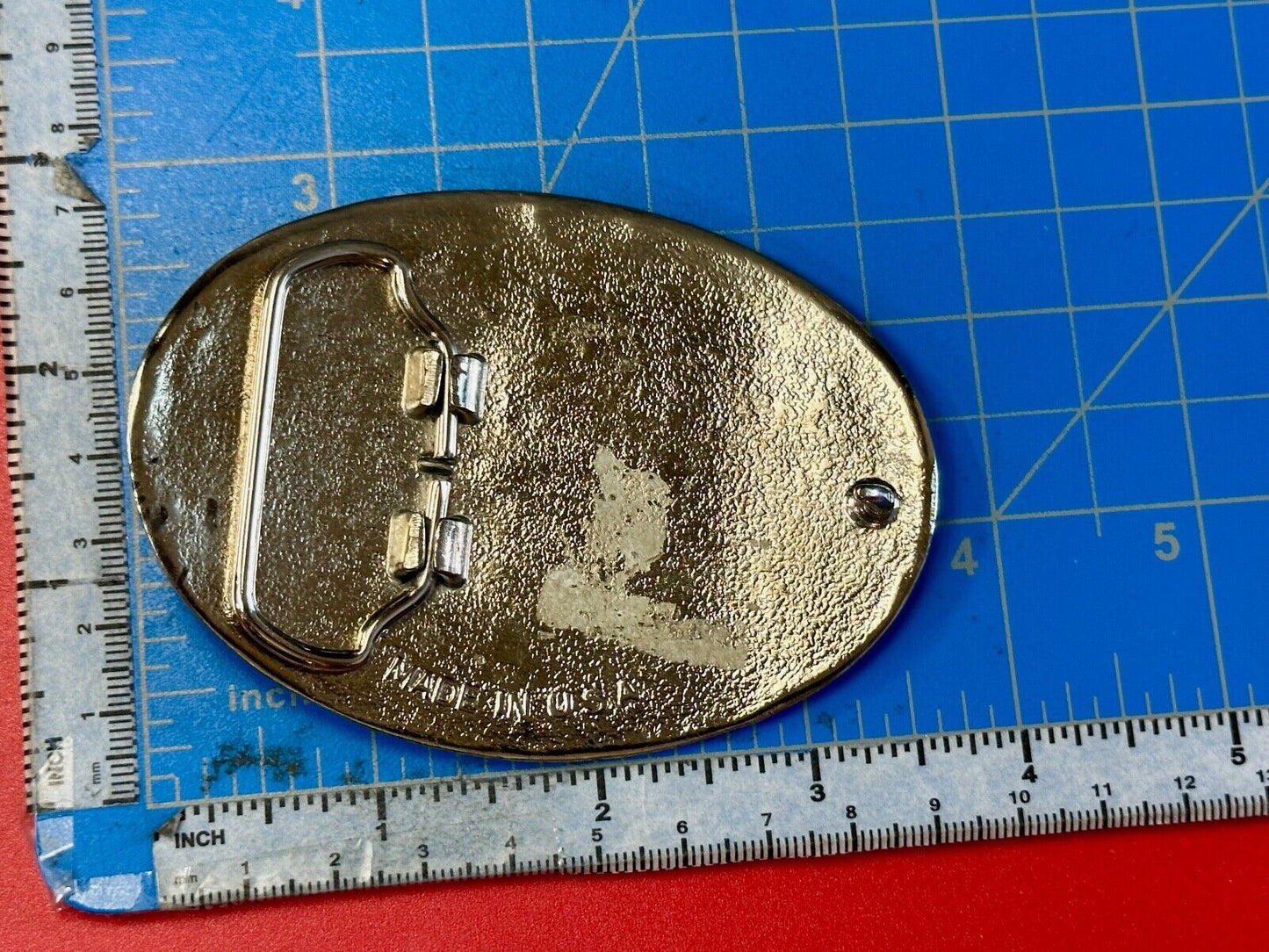 The great state of TEXAS - Tx Star Flag - Silver tone vintage belt buckle