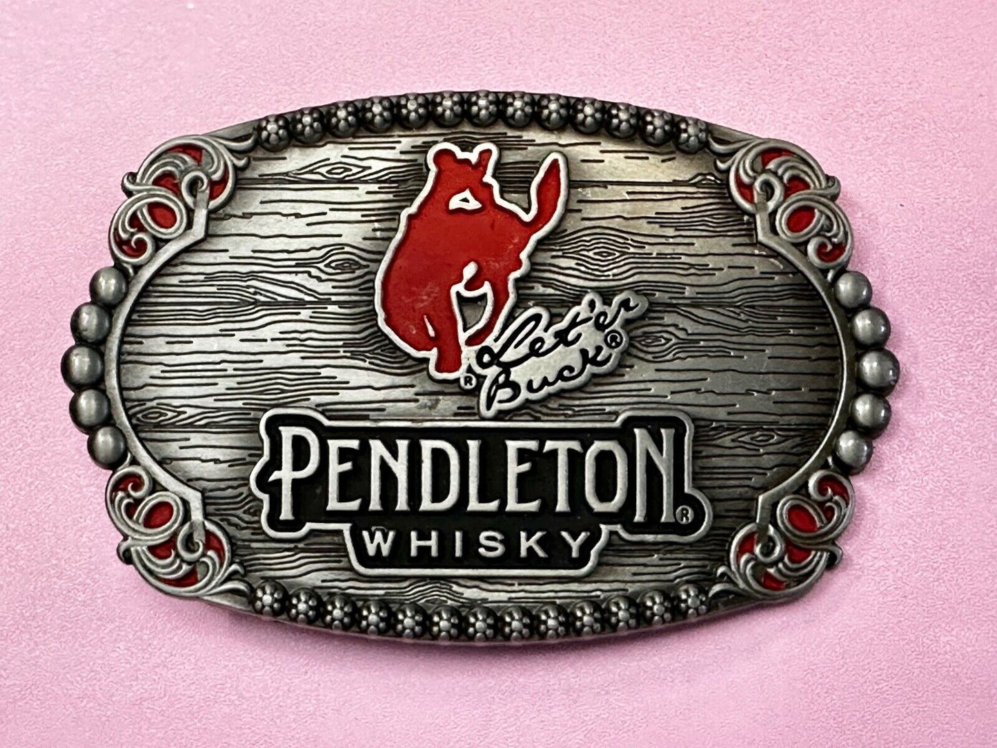 2023 Pendleton Whisky Let'er Buck Montana Silversmith Rodeo Cowboys Belt Buckle