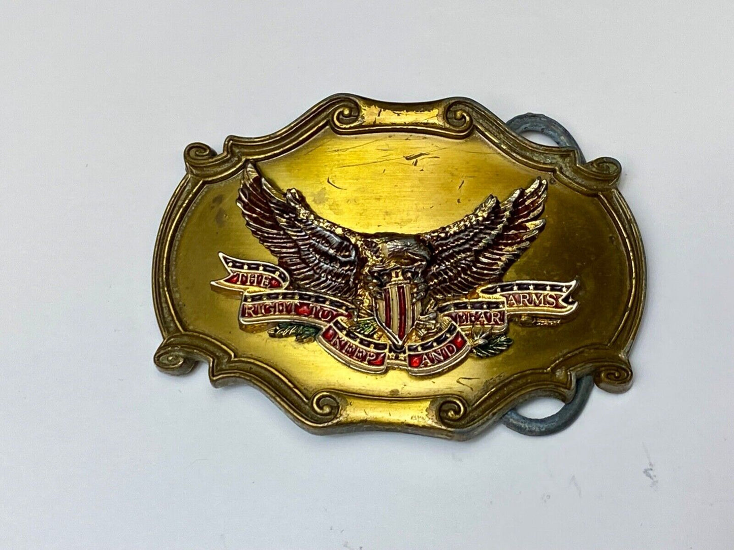 The Right to Keep and Bear Arms Vintage 1978 second amendment Eagle belt buckle