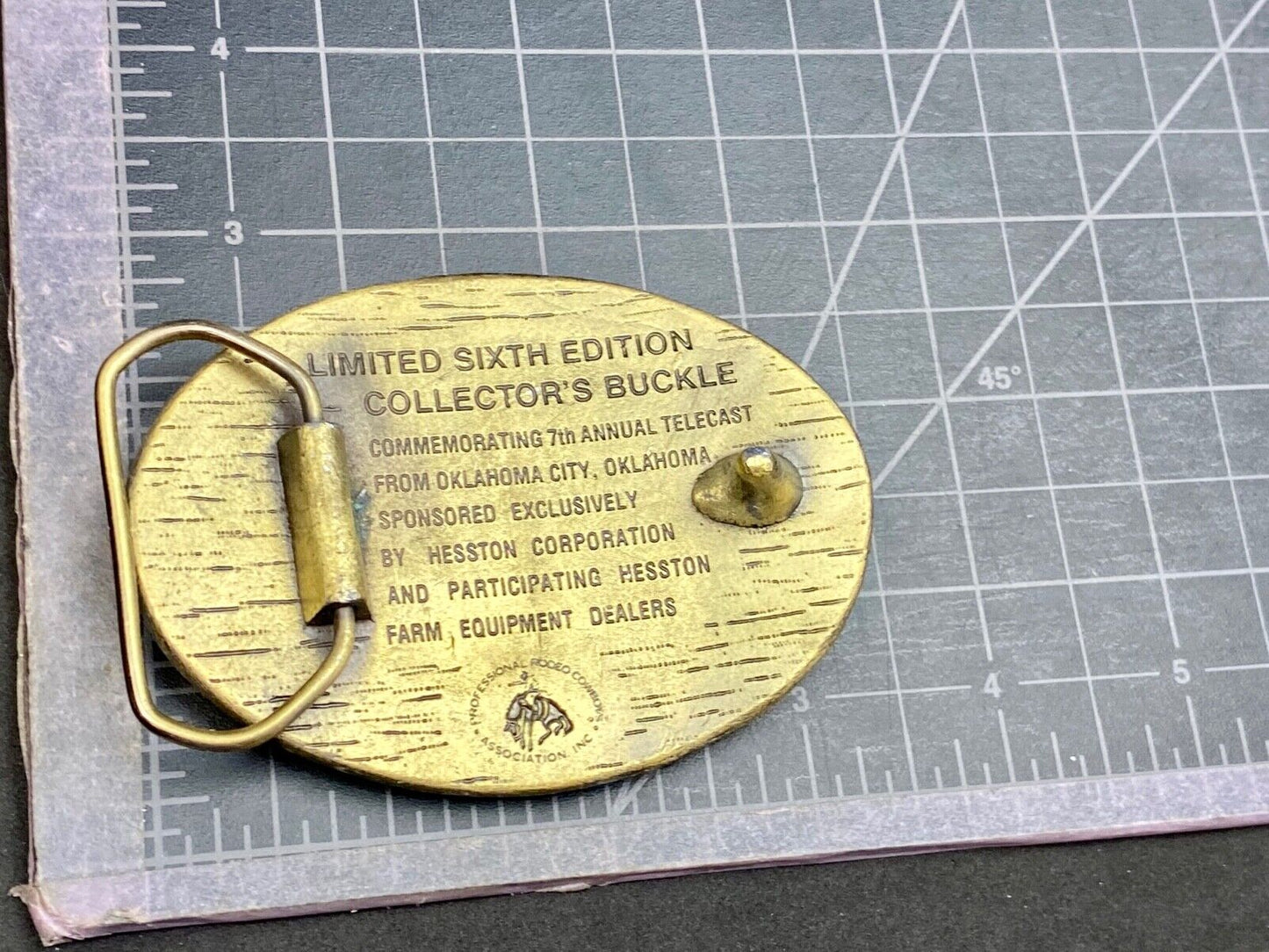 1980 NFR National Finals Rodeo Hesston Adult Cowboy Buckle, Sixth Edition